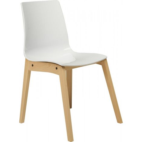 SEDIA LOLLIPO WOOD - GRANDSOLEIL Colore: Bianco lucido