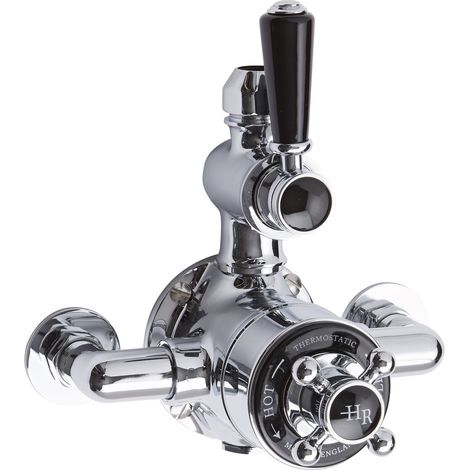 Hudson Reed Topaz Black Twin Exposed Shower Valve (1/4)