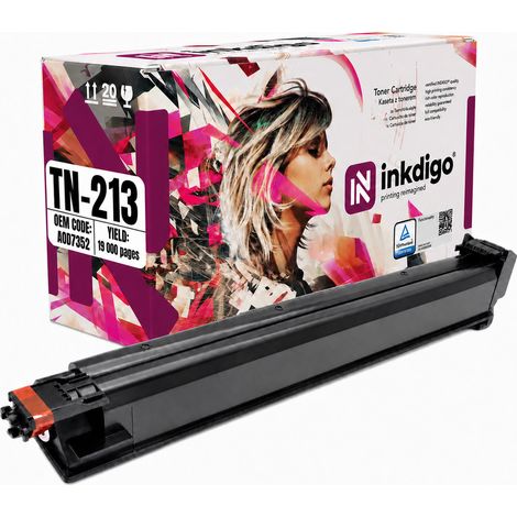 Toner Inkdigo TN213M compatibile con Konica Minolta Bizhub C203 C253, certificato TÜV. (1/5)
