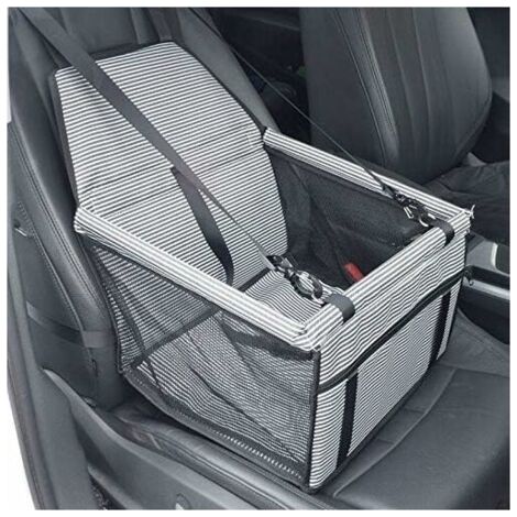 Siège d'auto de Voiture pour Les Chiens ou Chats, Panier Sac Transport Chien Voiture Housse de Rehausseur en Tissu Oxford étanche avec Ceinture de Sécurité de Voyage pour Chinots (Noir+Blanc)