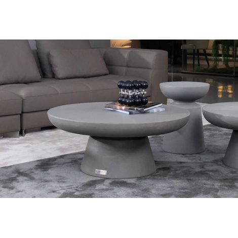 KYLIX Table d’appoint en béton haute qualité robuste 66 x 66 x 35.6 cm (1/3)