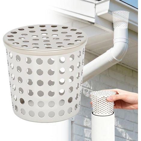 Crapaudine de Gouttière, Filtre Eau de Pluie, Gouttières Acier (50-63mm) Grille Gouttière Anti Feuilles, Filtre Gouttiere, Filtre à Feuilles et Branches en Acier Inoxydable (1/5)