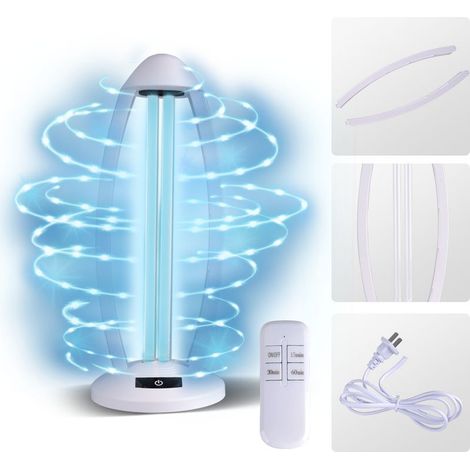Lampe de désinfection lampe uv, Haute Puissance 38 W Lampe De Germination UV pour Le Troisième Engrenage avec Fonction De Détection Infrarouge du Corps Humain À 360 ° Ou Bureaux, Salons, Chambres, Cui (1/4)