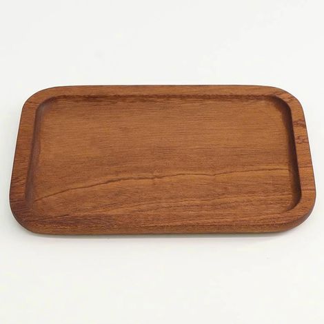 Plateau en bois - Plateau décoratif pour salle de bain et organisateur de coiffeuse - Plateau en bois naturel pour la maison, l'hôtel, le restaurant (rectangulaire) (1/5)
