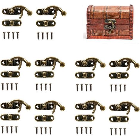 Gerader Haken mit Schraubverschluss in Antikbronze-Optik, ideal für DIY-Taschen, Holzarbeiten und Schmuckkästchen, 10er-Set (1/4)