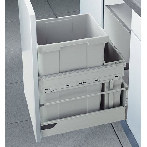Poubelle encastrable 2 bacs 45L (38+7) Hailo AS Euro Cargo 300 (1/3)