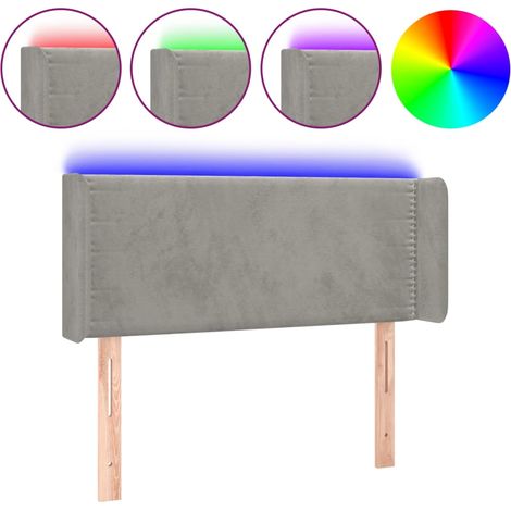 Maison Exclusive - Cabecero con LED de terciopelo gris claro 93x1 (1/5)