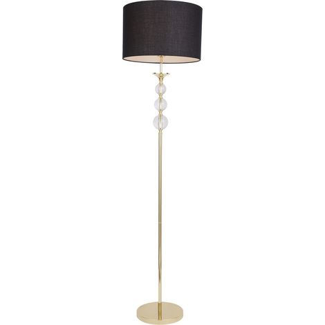 Zumaline REA Lampadaire avec abat-jour, doré, noir, 1x E27