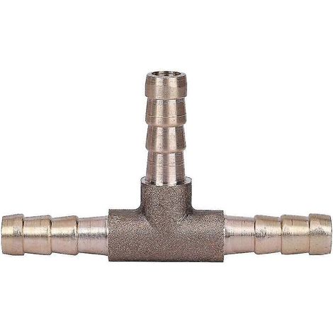 Raccord en T en laiton pour tuyau de carburant à 3 voies, raccords cannelés pour tuyau d'air comprimé (6 mm)
