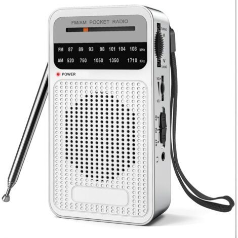 Radio portable AM ​​FM, radio à transistor avec haut-parleur puissant, prise casque, radio à piles 2AA pour réception longue portée, radio de poche pour utilisation intérieure, extérieure et d'u