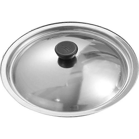 Couvercle de casserole universel de rechange avec bouton en bakélite (18 cm)-18.00X18.00X5.00CM-Silver (1/4)