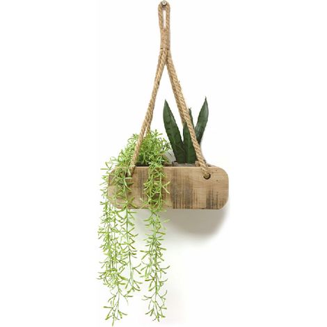 Deko Hängeregal in Ziegelform - 28 cm/aus altem Holz - Wandregal aus recyceltem Holz Vintage