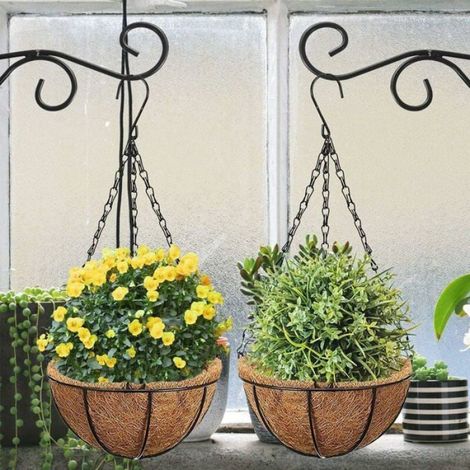 2pcs Doublure en Fibre de Coco Naturelle pour Pot de Fleurs 35 cm Panier Suspendu pour Pots de Fleurs Remplacement pour jardinière (1/4)