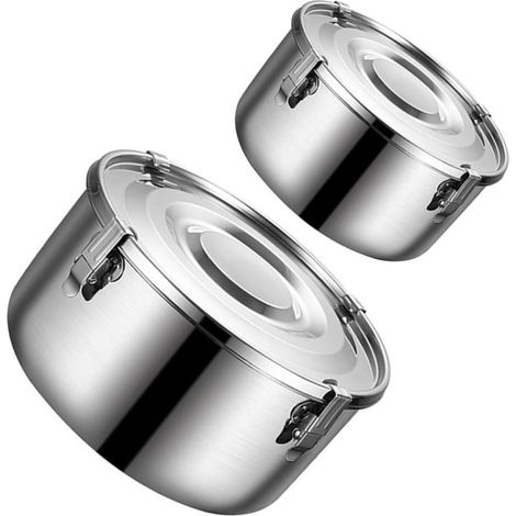 Boîtes à lunch Bento en acier inoxydable, lot de 2, fermeture (1/5)
