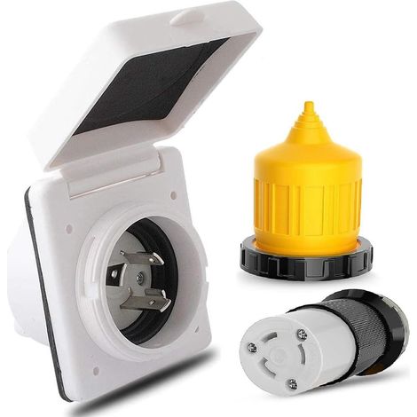 Kit D'Alimentation de Quai de Sortie D'Entrée de Courant RV 30 A avec Protecteur de Cordon de Démarrage 125 V NEMA L5-30P L5-30R Mâle Connecteur (1/5)