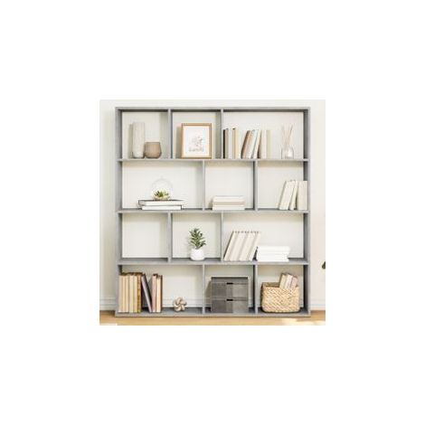 Bibliothèque gris béton 132x29x141,5 bois d'ingénierie (1/5)