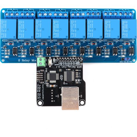 Ethernet-Steuermodul, LAN/WAN-Netzwerk, Webserver, RJ45-Anschluss, 8-Kanal-Relais (1/5)