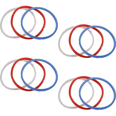 Bague D'Étanchéité En Silicone pour Les Accessoires de Marmite Autocuiseur,Convient Aux Modèles de 5 Ou 6 Pintes,Rouge,Bleu et Blanc Transparent Commun,Paquet de 12 (1/5)