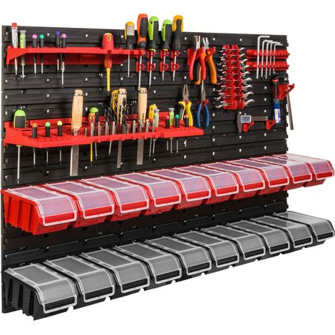Panneau à outils d'atelier 117x78 cm + 20 plateaux (1/5)