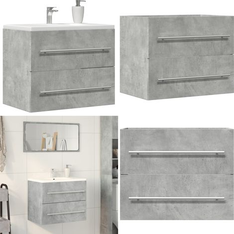 vidaXL Armoire d'évier Gris béton 60x38,5x48 cm Aggloméré