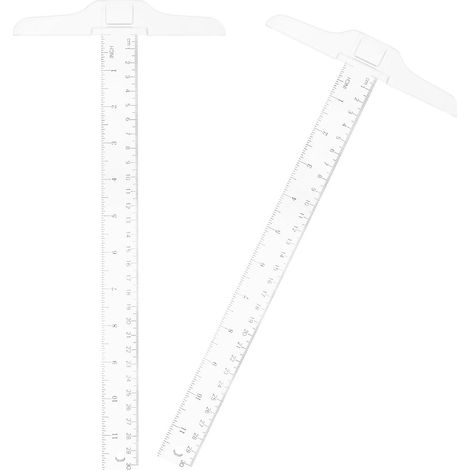 Lot de 2 Règles en T en Plastique Rigide 30cm Double Échelle pour Précision et Haute Exactitude, pour L'école Maison (1/5)
