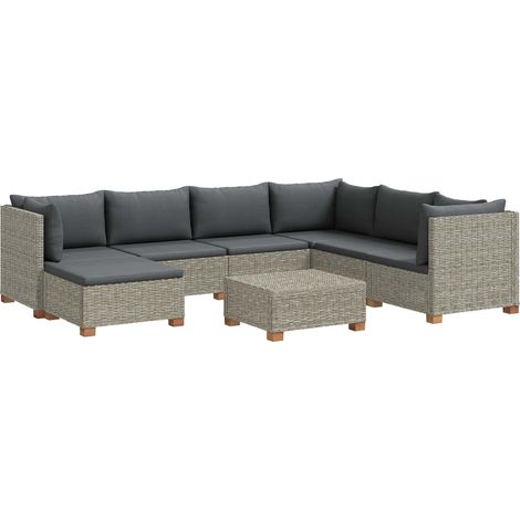 8 pz Set Lounge in Rattan con Cuscini GENDT Rattan naturale vidaXL (1/5)
