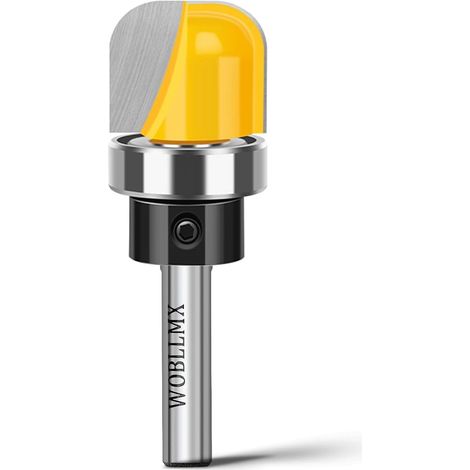 Fraise pour défonceuse de 6mm, Ø19mm avec roulement à billes Fraise à gorge creuse Fraise ronde Bits de routeur, pour l'outil de découpe Travail du bois Cutter Outils pour shaker (1/5)