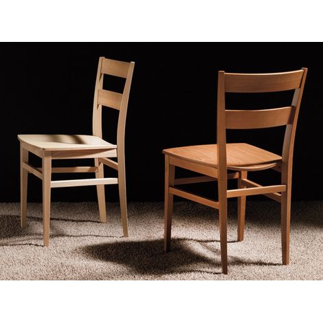 Chaise en bois massif Terra - Lot de 2-Merisier (1/3)