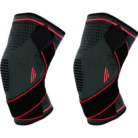 Genouillères pour hommes et femmes, idéales pour les sportifs : support pour la course à pied, la randonnée, le jogging, le volley-ball, et soulagent les douleurs articulaires et l’arthrite. Lot de 2.