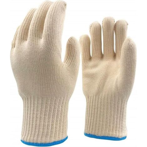 Coppia di guanti da forno resistenti al calore con dita, in cotone spesso lavorato a maglia, resistenti al calore per friggitrice ad aria, barbecue, giardinaggio e cucina per uomo (1/4)