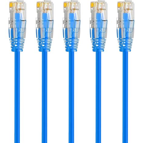 Câbles Ethernet Cat6a 10 Gbps – Lot de 5 – 0,3m – Cuivre pur 28 AWG (1/5)