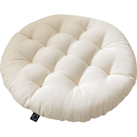Galette de chaise en coloris blanc - Dim : 40 x 40 x 6 cm (1/4)