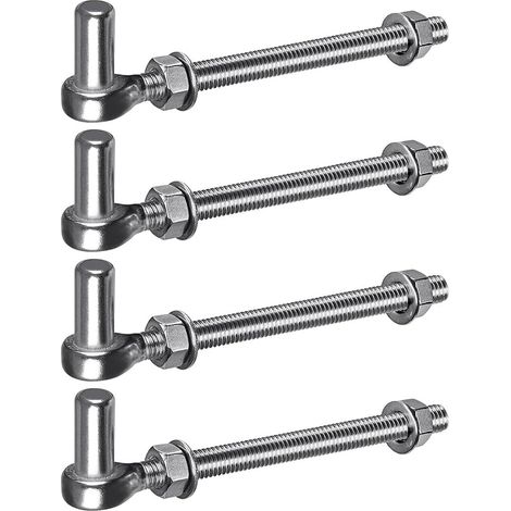 M12 Gate Hinge 4pcs Heavy Duty Field Eye Hardware 16mm Hook for Metal Garden Hanging Pin for Farm Gate/Wooden Fence/Driveway, 440lbs/20cm (1/4)