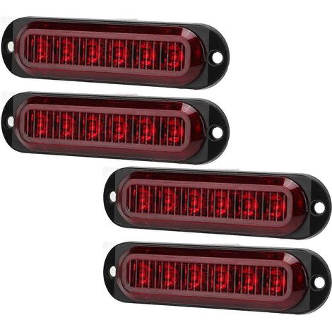 Stück LKW-Seitenleuchten, hohe Helligkeit 90 lm, IP65 wasserdicht, 6 LEDs, LKW-Notfallblitzleuchte 12–24