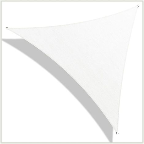 Toldo triangular impermeable y resistente a los rayos UV para patio, jardín o césped, 4 x 4 x 4 m, blanco. (1/4)