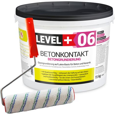 LEVEL+ Betonkontakt Putzgrund 15Kg Holz OSB + Farbroller L+06