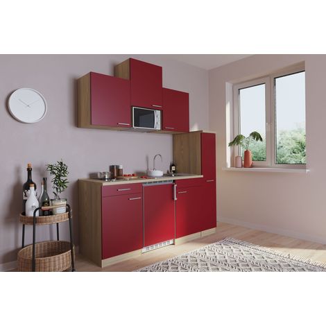 Cucina Minicucina Cucina singola Modulo cucina Quercia rossa Luis 180 cm Respecta