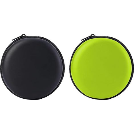 Set di 2 mini custodie per auricolari, custodia rigida con cerniera, cover protettiva antiurto per auricolari, auricolari, chiavi, cavi dati. (1/4)