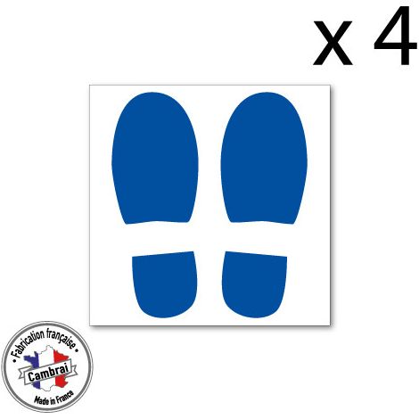 SIGNALISATION SOL ANTIDERAPANT . LOT DE 4 TRACES DE PAS DE COULEURS (O0035). Blanc . - Blanc (1/5)