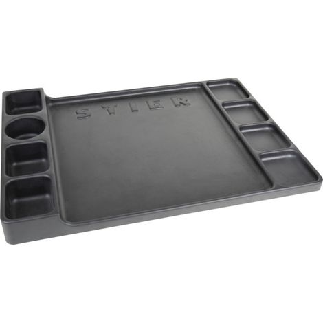 STIER Couvercle en plastique pour servante d'atelier STIER vide, plastique ABS, noir, support servante d'atelier, plateau