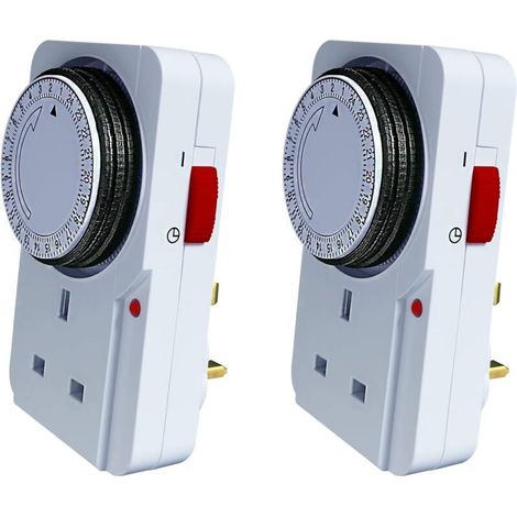 Commutateur de synchronisation mécanique programmable 24 heures pour lampe, lumière de Noël de routeur, paquet de 2 cafés (1/5)