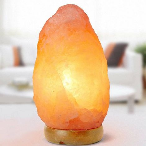 TrAdE Shop Traesio - Lampada Di Sale Himalaya Salgemma Grezza 700gr Luce Led Da Tavolo A Batteria - (1/5)