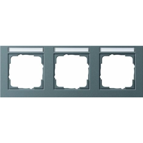 GIRA 109323 TAPA DE MARCO DE 3 AGUJEROS CON CAMPO DE ESCRITURA WAAGERECHT, ANTRACITA (1/3)