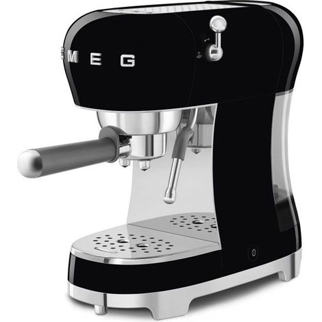 Smeg – Machine à expresso 15 bars noir – Compatible café moulu et dosettes – Système de chauffe Thermoblock – Longueur de café réglable