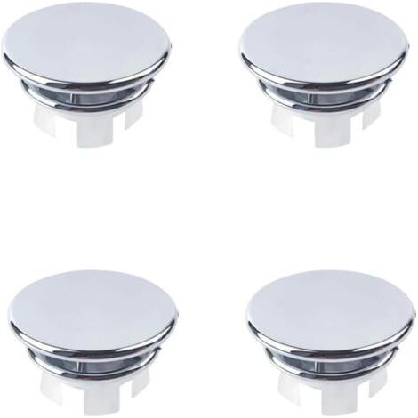 royaluxe-Couvercle de Trop-Plein pour Lavabo, 4 Pcs Anneau de Débordement d’Évier, Bouchon Trop Plein Lavabo, Couvercle de Trop-Plein de Trou d'Évier Rond, pour Lavabo, Salle de Bain, Cuisine