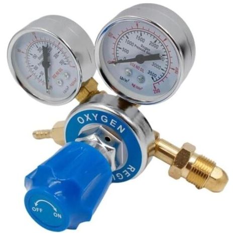 Régulateur de pression en laiton de taille moyenne, régulateur de pression d'oxygène en laiton, filetage G5/8, 0-2,5/0-25 (MPa) (1/3)