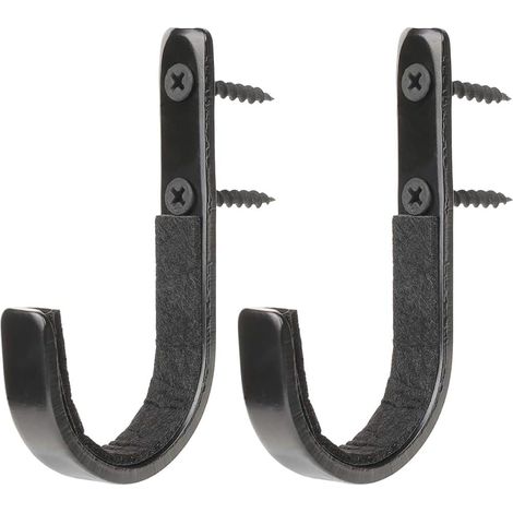 BEBUSINGOTO Ganchos metálicos negros para rifles y escopetas (paquete de 2) para montaje en pared, almacenamiento en armarios y armeros de interior (8,9 x 3,8 cm) (1/3)
