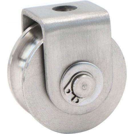 Single Pulley Stainless Steel Cable Pulley, Lifting Pulley, Climbing Pulley Loading Roller Pulley, Lifting Pulley Capacity 30kg - 1pcs Silver (1/5)