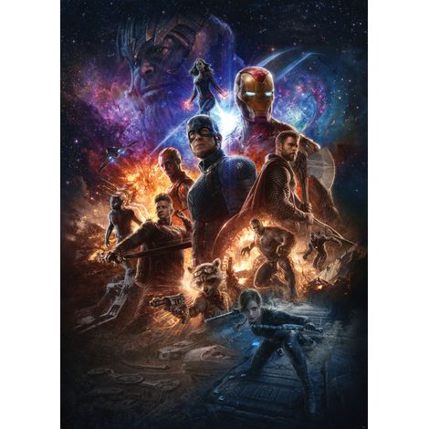 Papier peint panoramique vintage & retro Avengers Bataille des Mondes (1/5)