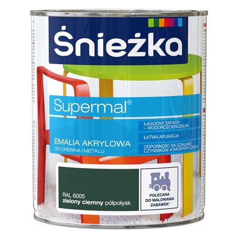ŚNIEŻKA Pintura acrílica Supermal RAL6005 Verde 0,8L 1 ud.